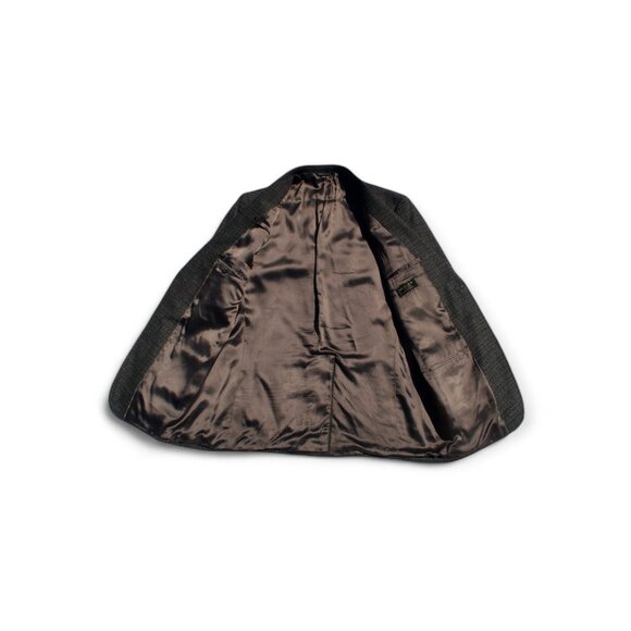 🇨🇦 Savile Row Gold Wool Sport Coat (Charcoal/Blue) - Picture 7 of 15